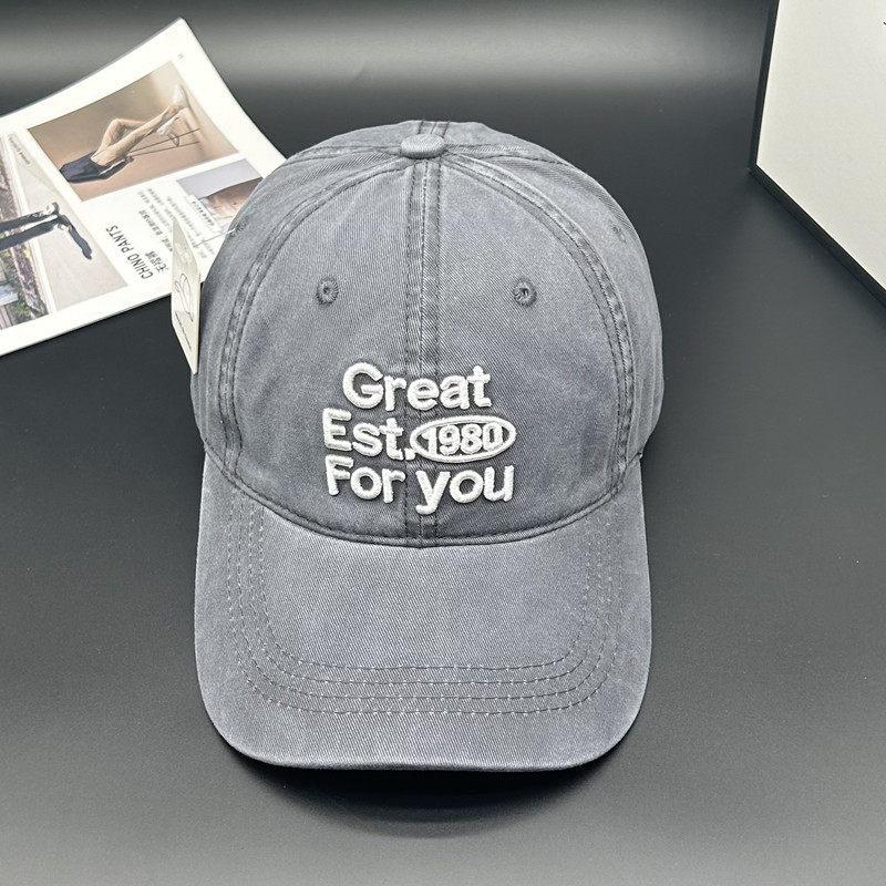 Fashion Hat Korean Version Four Seasons Versatile Beige Soft Top Cap Women's Trend Brand Embroidered Alphabet Baseball Cap Men's Japanese Sun Hat