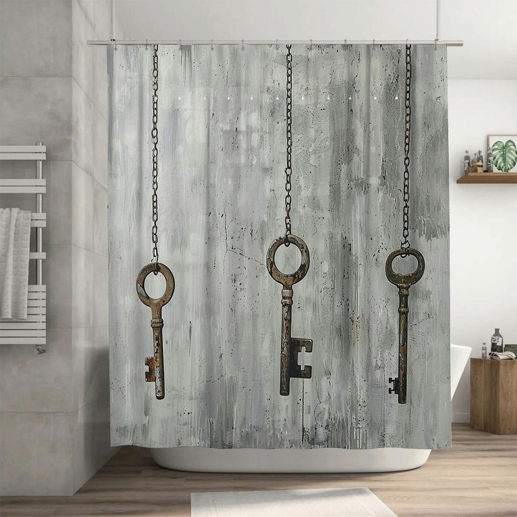 Vintage Keys Shower Curtain | Industrial and Rustic Bathroom Decor