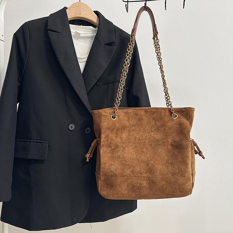 Yogodlns Luxury Large Capacity Faux Suede Tote Bag Winter Designer Shoulder Bag Women's Underarm Bag Handbags and Purses