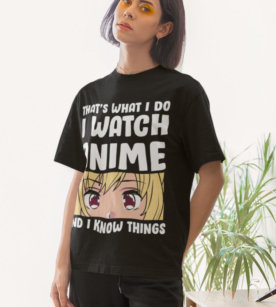 

I-Watch-Anime-I-Know-Things-Anime-Lover Cosplay Damen Oversize Shirt Baum 3XL
