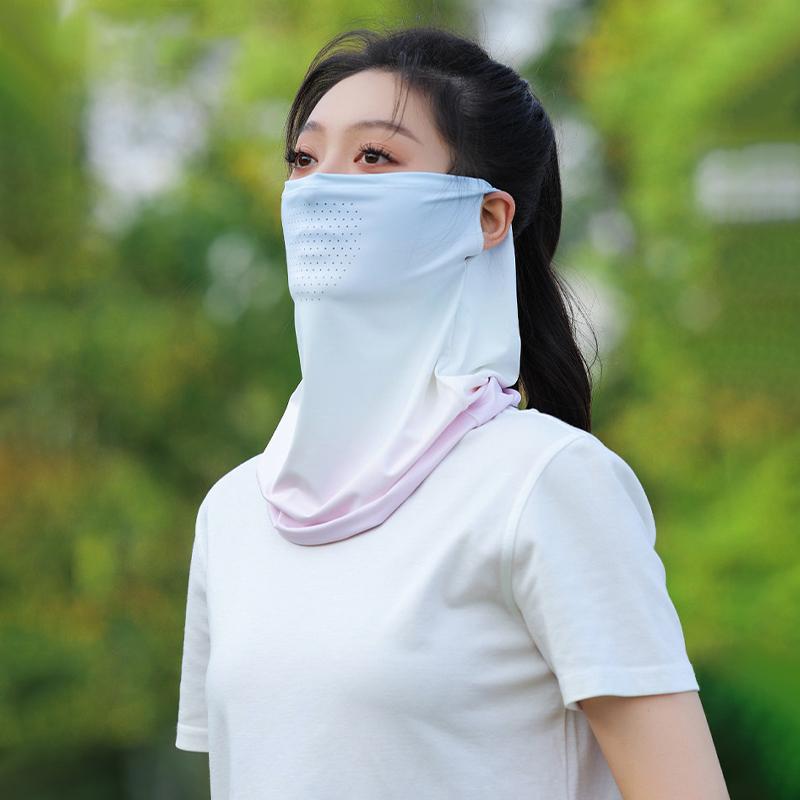 Gradient Colors Breathable Soft Ice Silk Uv Sun Protection Face Mask Summer Outdoor Cycling Hiking Unisex Face Scarf