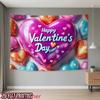 2D Happy Valentine's Day Banner Colorful Candy Hearts Backdrop for Valentine Party Decoration