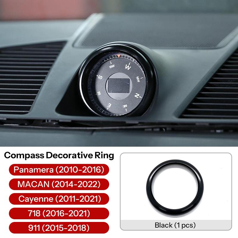 Compass decorative ring for Porsche Cayenne Macan Panamera 911 718 2010- Compass stopwatch decorative ring accessories  чёрный