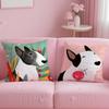 classic animal Bull Terrier Cushion Cover Soft  EasyWash Pillow Case  Versatile for Couch Bed Travel and Office