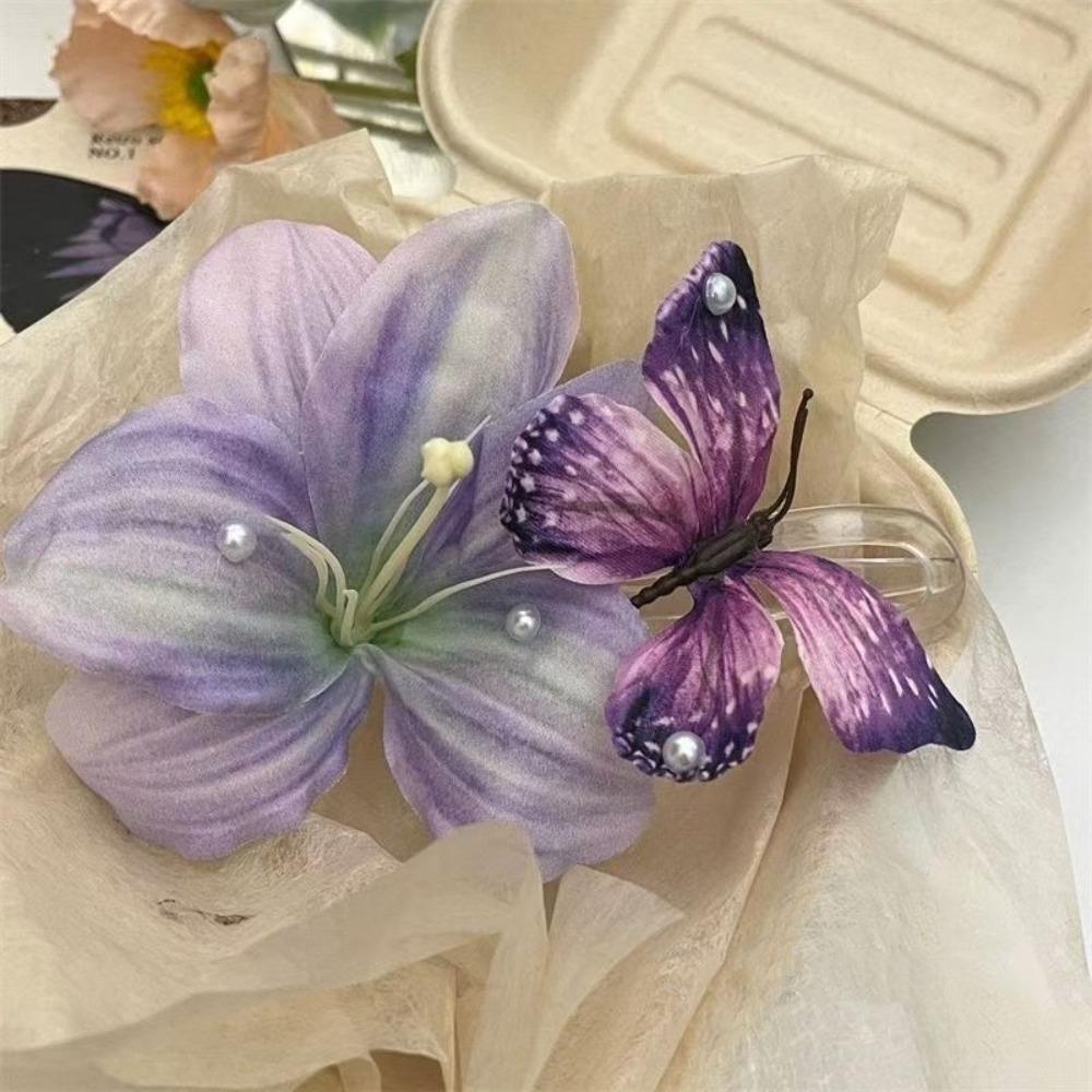 Elegant Plastic Flower Hair Clip Flower Hair Claw Romantic Side Bangs Clip Side Clip Parties