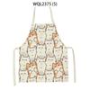 1Pcs Cat Graphic Printed Home Kitchen Apron Linen Sleeveless Antifouling Kids Bib Chef Cooking Baking Apron Home Cleaning Tools