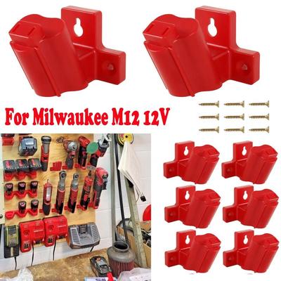 Wall Mount Power Tool Battery Holder ABS Tool Storage Rack Drill Tool Hangers Battery Mount Holder for Milwaukee M12 12V