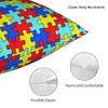 Bold Color Autism Awareness Puzzle Pillow Cover Comfy Cushion Cover Morden Pillow Case For Office Car Home Decor