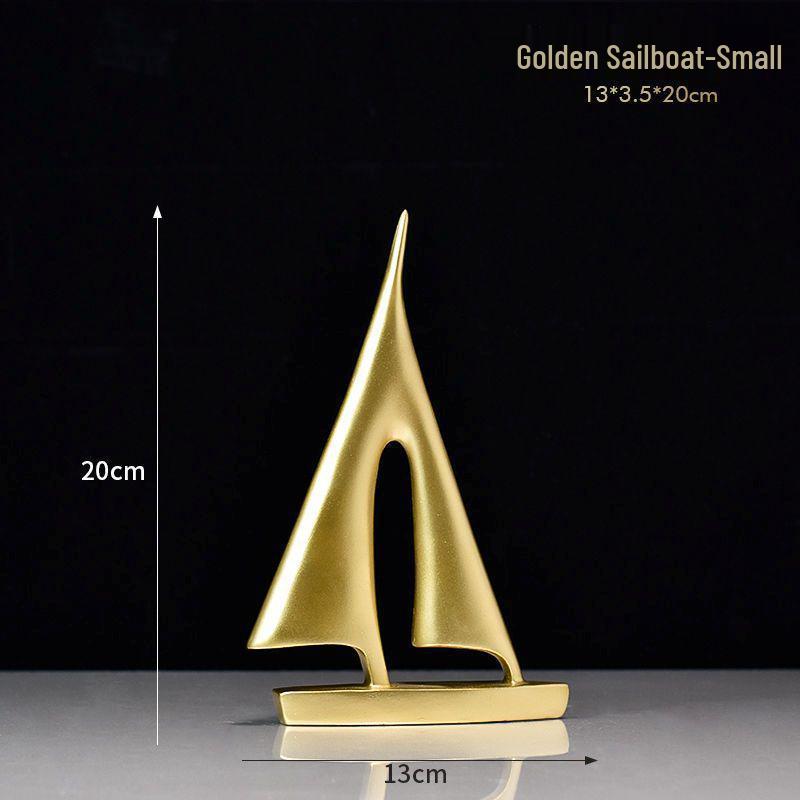 Sleek Minimalist Sailboat Resin Sculpture for Home and Office