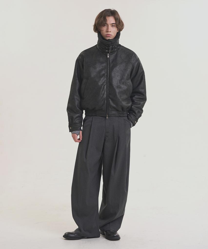 Noise Vintage Washed Shearling Mustang - Black