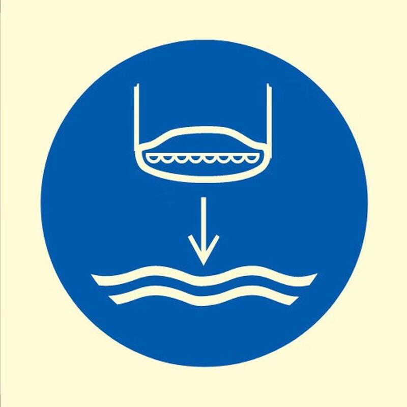 Marine Luminous Lifeboat Lowering Safety Sticker