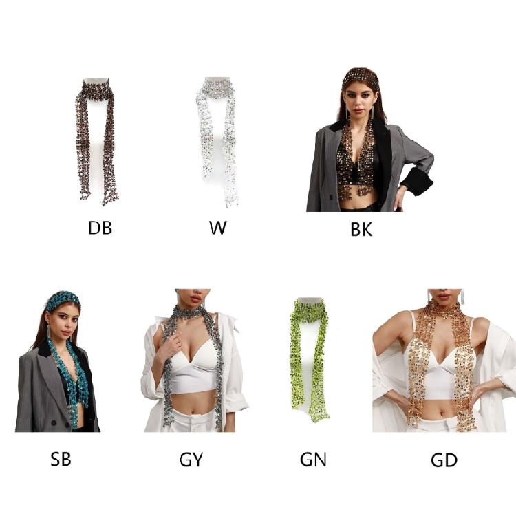 Woman Masquerades Sequins Scarf Outdoor Decorative Blingbling Sequins Collar