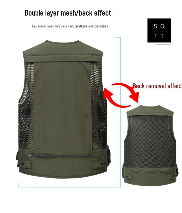 Herren Übergröße Multi-Taschen Mesh Angelweste, 230 kg Kapazität, Sommer 2023 Kollektion