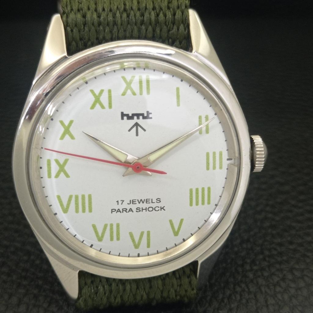 HAND-WINDING VINTAGE HMT INDIAN MENS ROMAN FIGURE WHITE DIAL WATCH a702882-1 R211-a702882