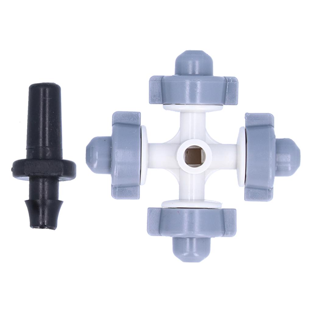 50Set 4 Outlet Sprayer Nozzle Misting Hanging Sprinkler Irrigation Accessory Gray