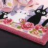 Senko Kiki's Delivery Service Toilet Supplies: Jiji and the Date Long Toilet Mat, Approx. 80 x 60 cm, Pink, Character Jiji, Cat, Ghibli Design, 37179