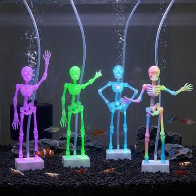 With Pipe Suction Cup Dancing Skeleton Aquarium Bubbler  Aquatic Products