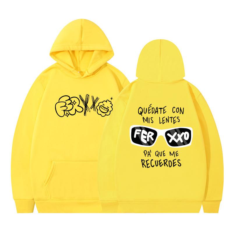 Podzim a zima Nový potisk Rap Singer Trendy značkový hip-hopový svetr Pánská volná ležérní mikina s kapucí