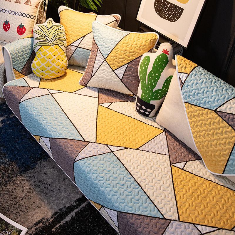 All Cotton Sofa Cushion, All-Season Universal Fabric, Pure Cotton Anti Slip, Nordic Minimalist, Noble Princess Backrest, Towel Cover, Cartoon Cute