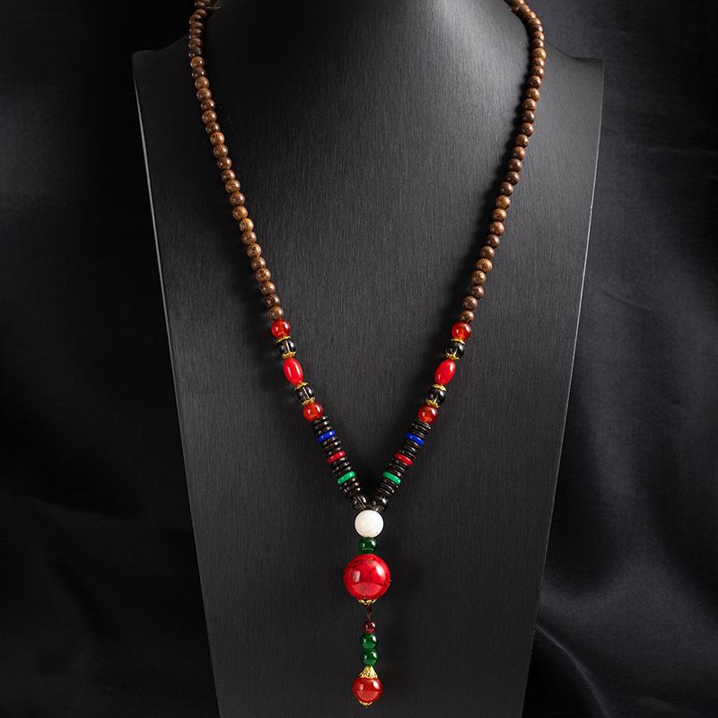 Tibetan Ethnic Sweater Chain Zen Bodhi Necklace: Unisex Retro Scenic Accessory