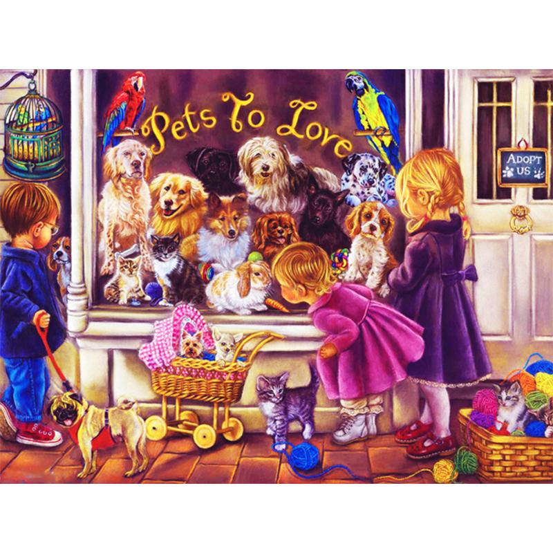 5D Diy Diamant Pictura Peisaj Desene Animat Copii Kit Cusatura Cruce Broderie Rotunda Complet Mozaic Artă Imagine De Decor Strass