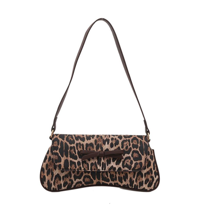

Fashion small square bag spring new retro leopard print design popular personality shoulder armpit bag