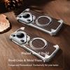 Oatsbasf Phone Case for Huawei Pura 70 Ultra with 360° Rotatable Stand Wooden Metal Frame Shockproof Magnetic Protective Cover