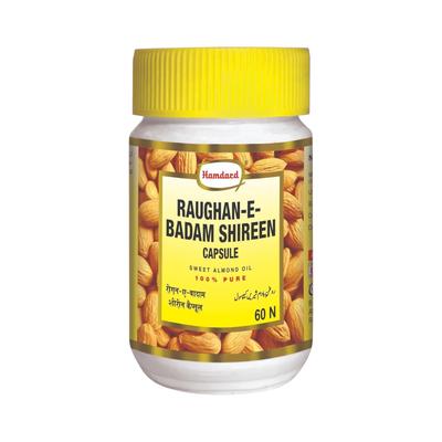 Roghan Badam Shirin Capsules 60 Count for Hair Nourishment Brain Strength Skin Care