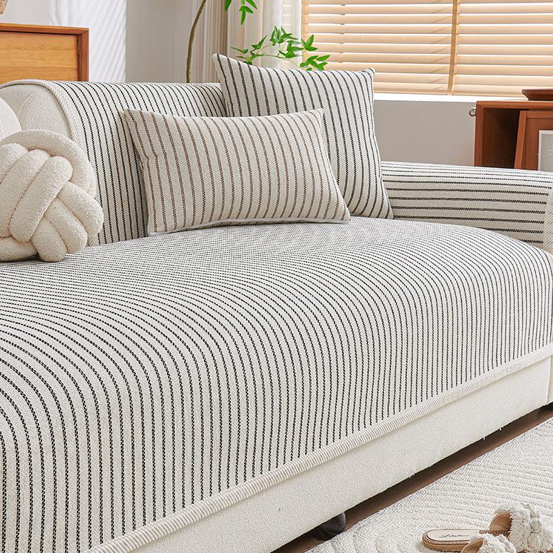 

Полосатые чехлы для дивана Гостиная Нескользящий коврик для дивана Устойчивый к складкам Подходит для домашних животных Чехол для подушки дивана Чехлы для спинки Ежегодный Универсальный 70x70cm