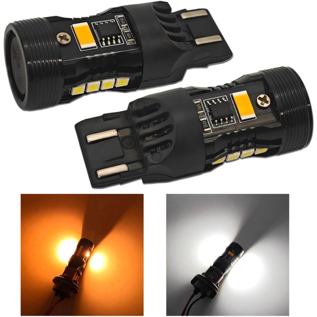 2 Pcs W21/5W LED Bulb 7443 12V No Error, Two Colors, EU-USA Off-Road