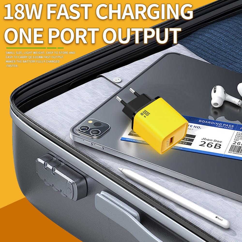 18W USB Fast Charging Wall Adapter QC3.0 Portable Phone Charger For iPhone Xiaomi 17 Pro Samsung Huawei Universal Mobile Phone