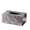 Natural Shell Tissue Paper Box Geometric Cut Surface with Irregular Shine Tissue Paper Drawer Toilet Paper Holder Napkin Holder