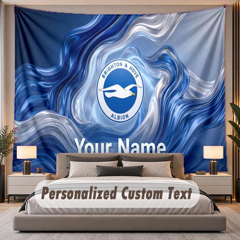 Individualus vardas Tekstas Sieninė drobė Brighton & Hove Albion Futbolo Personalizuota Poliesterio Sieninė drobė Miegamajam Ir Kambariui