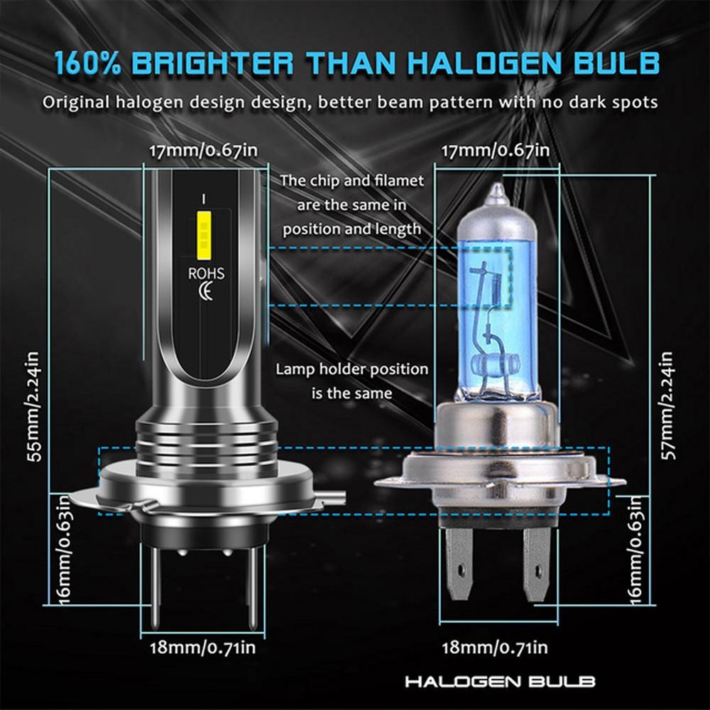 LED Headlight 2pcs/Set 3000K 360 Degrees Lighting 7500 Lm