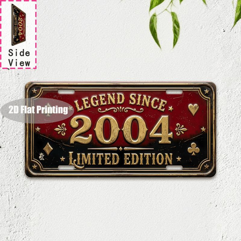 Vintage Coordinate City Year Print License Plate Metal Tin Sign Retro Wall Decor For Bar Cafe Home Garden