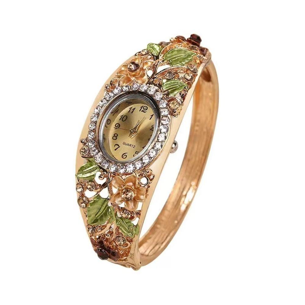 Rich In Flowers Ladies Wristwatch Rhinestone Bracelet Bracelet Watch  Elegant Wear