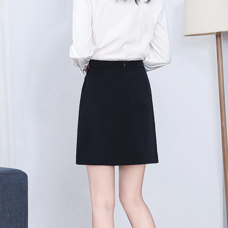 Women's High Waist A-Line Skirt Mini Skirt Urban Style Solid Color Zipper Pocket Anti Chafing Office Suit Skirt