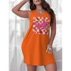 Womens Vibrant Dancing Silhouette Print Tank Dress Just A Girl Who Loves Pigs Print Tank Dress Jeachel Women's Comfortable Dress