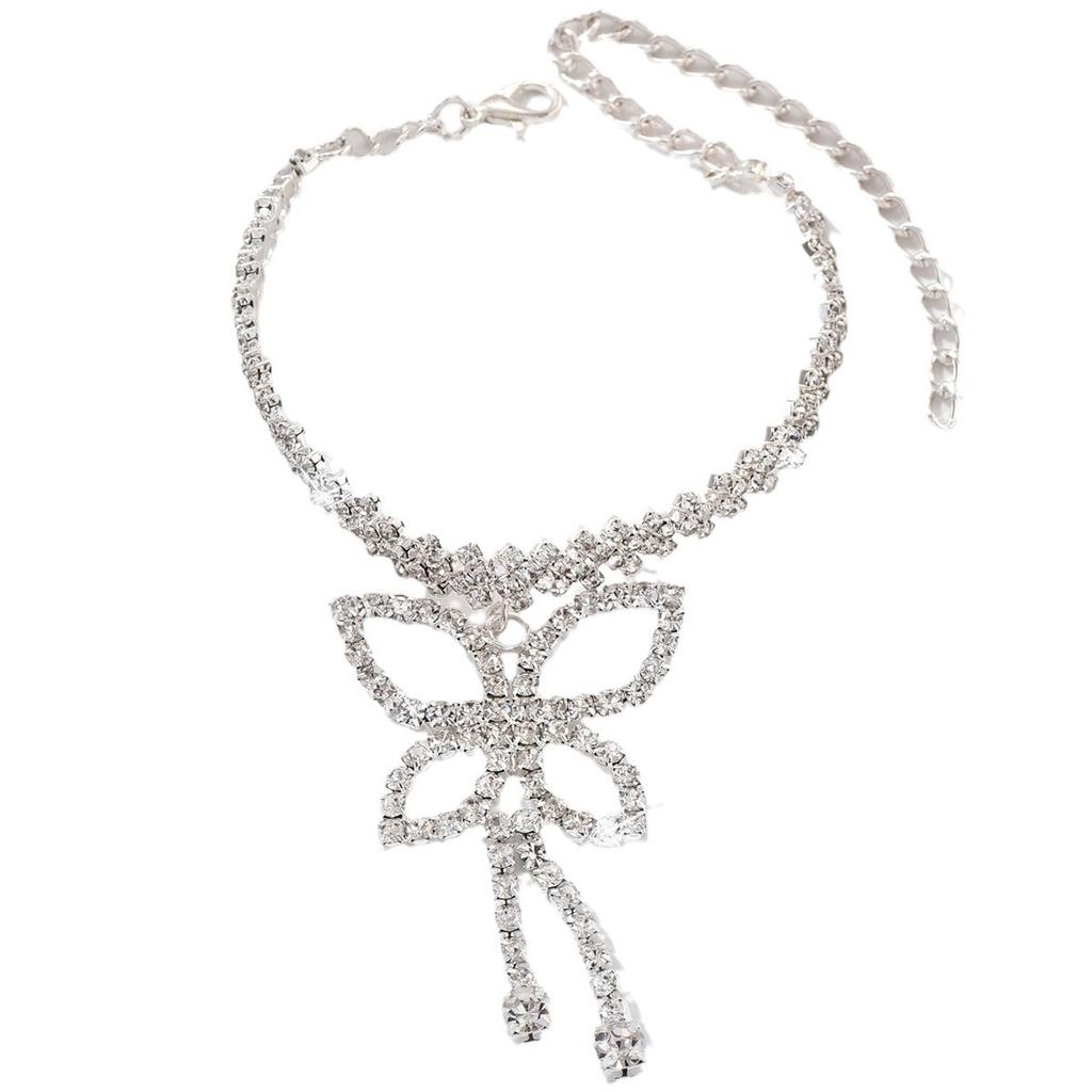 Sexy Accessories Anklet New Diamond Butterfly Anklet, Personalized Beach Rhinestone Fringed Anklet