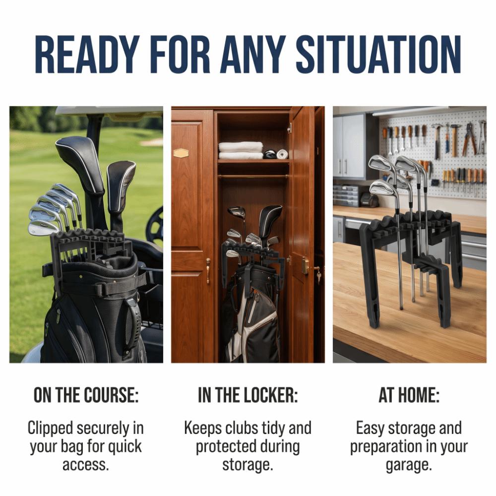 Portable Golf Iron Holder Shaft fixed Bag Club Holder Golf Club Organizer Rack for Golf Clubs