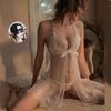 Plus Size Women's Transparent Lace Sleepwear - Sexy, Easy-Remove, Tempting