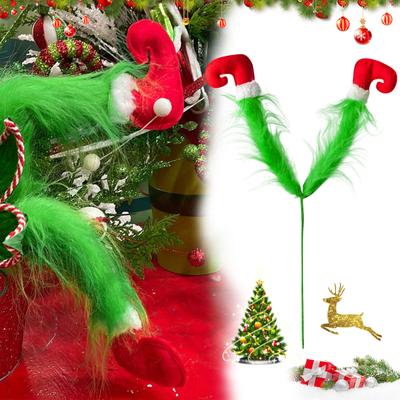 Christmas Elves Legs Tree Decorations, Christmas Tree Topper Decor, Xmas Artificial Decoration Tree Branches, Plush Legs For Tree Ornaments