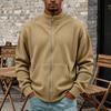 Herren Vintage Cord Reißverschluss Strickjacke Lässig Langarm Herbst Mode Pullover Jacke