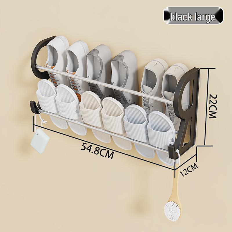 Wall-Mounted Hole-Free Shoe Rack: Simple, No-Installation, Multi-Layer Storage for Bathroom or Door