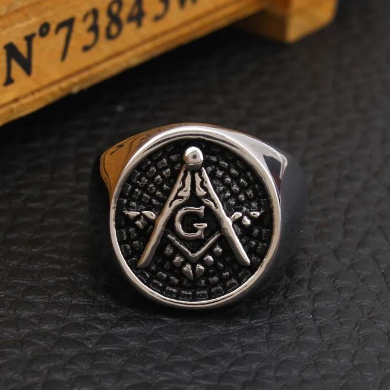 Drop Shipping Hohe Qualität Freimaurer AG Ring 316L Edelstahl Schmuck für Männer Ring Großhandel Modeschmuck US Größe 7 - 13