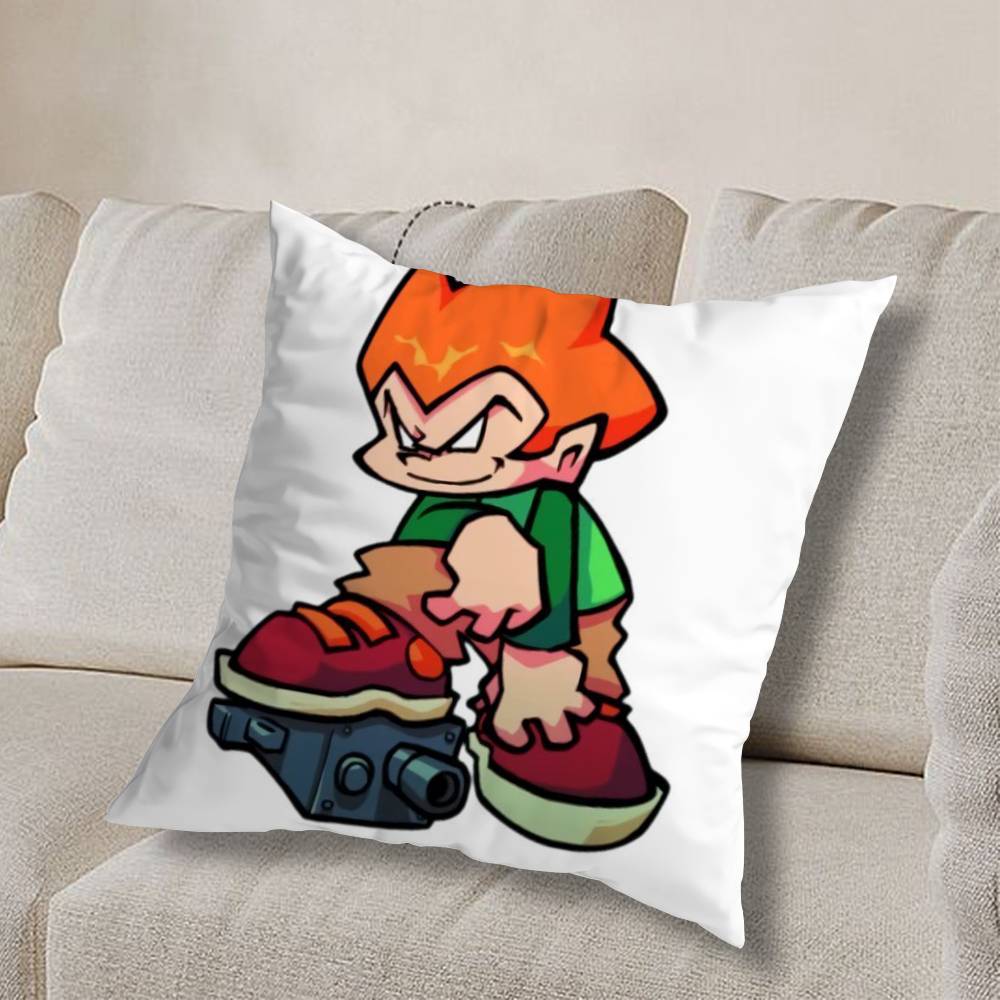 F-Friday Night Funkin cool Pillow Case Square Double-Sided Printing Short Plush Sofa Cushion Cover Bedroom Bedside Pillow