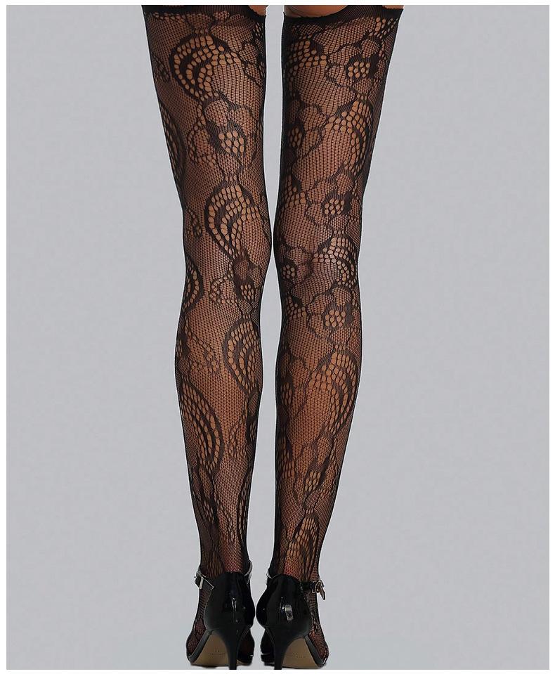Women Fishnet Suspender Pantyhose Thigh High Stocking Patterned Tights for Women Girls Halloween