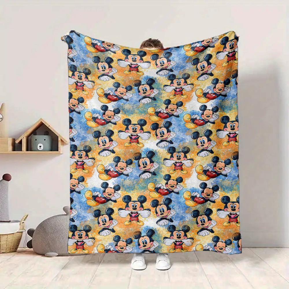 1Pc Mickey Mouse Blanket Soft And Comfortable Casual Warm Camping Travel Christmas Halloween Xmas Gift M928687