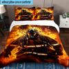 Firefighter Braving Flames 3pcs Bedding,Including 1pc Duvet Cover And 2pcs Pillowcases Perfect for Christmas,Ideal for Bedroom, Dormitory