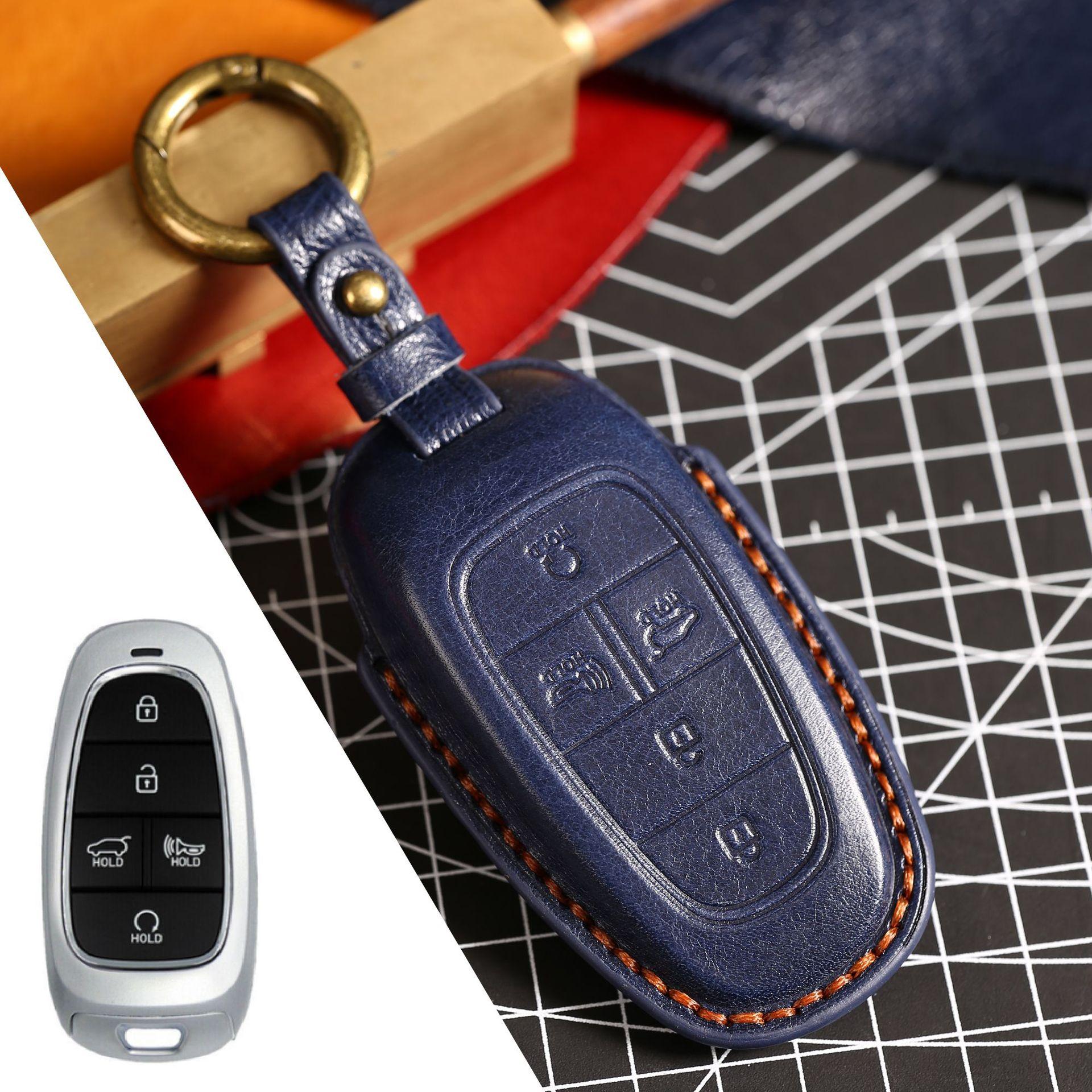 

Горячо продаваемый чехол для ключа автомобиля подходит для Beijing Hyundai Tusheng l нового пятого поколения, кожаный автомобильный всесторонний чехол